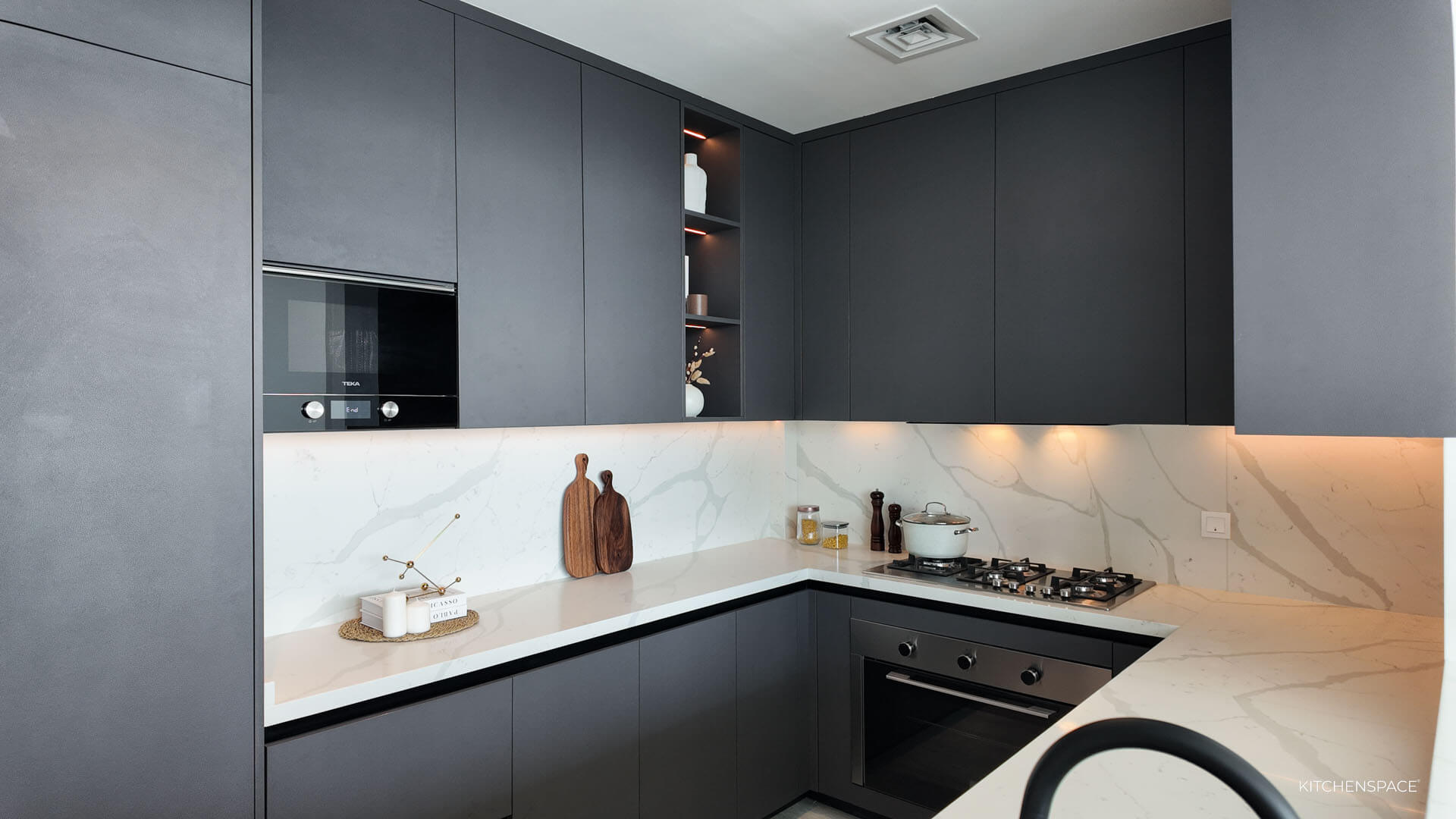 Monochromatic Urban Kitchen Sanctuary